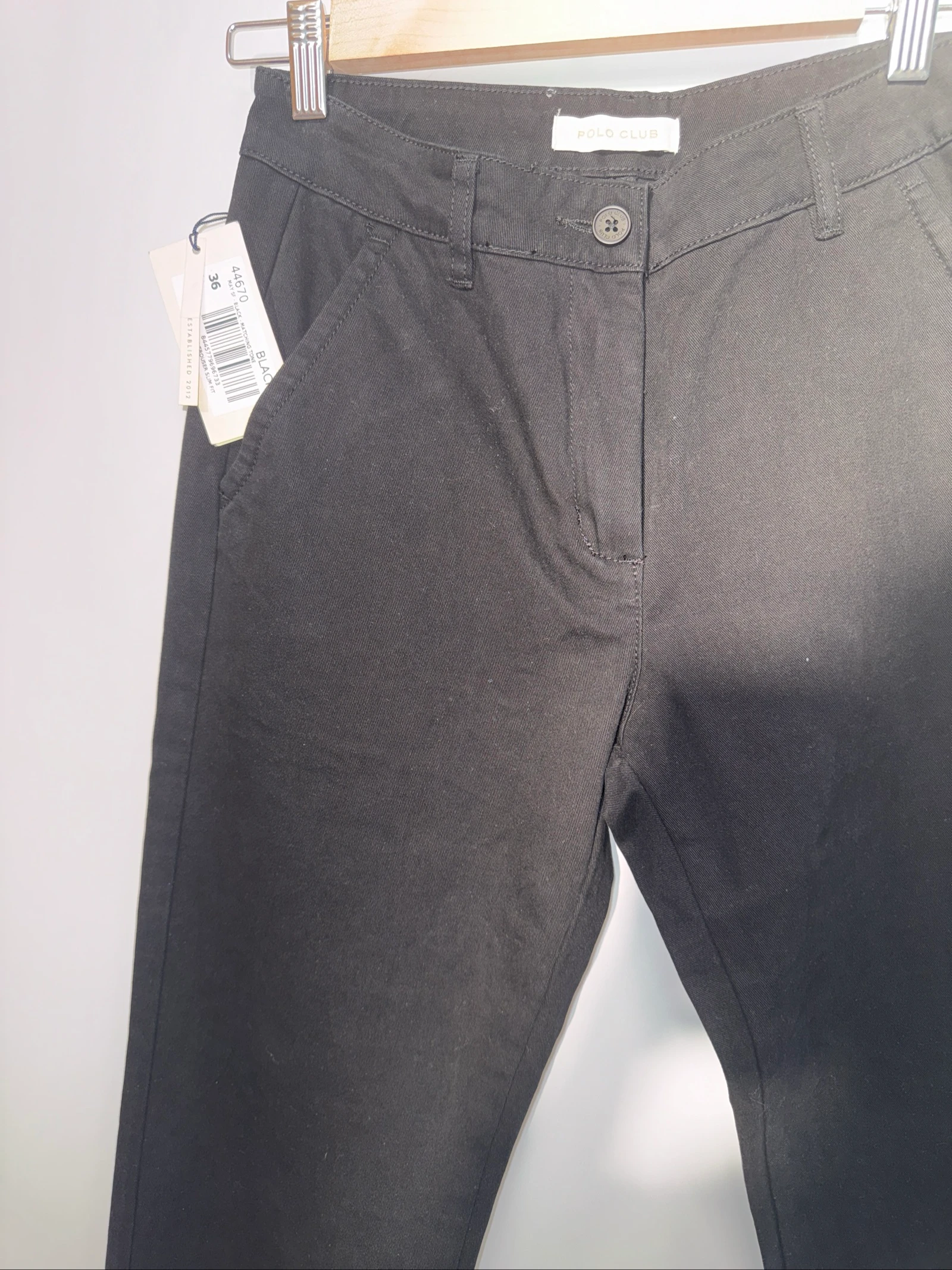 Calça homem chino Polo Club preta tamanho 36 nova com etiquetas – photo 2